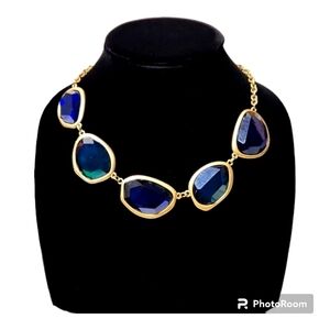 Large Blue and Green Acrylic Necklace